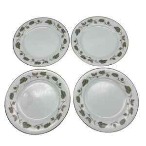 Vintage Noritake Japan Vineyard 4 Bread Plates Pattern 6449 Leaves & Vine